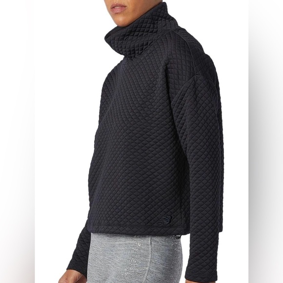 Women's New Balance Heat Loft Funnel Neck Quilted Pullover Top Black Size XL - Picture 1 of 7